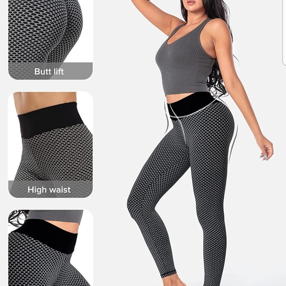 TRENDOUX TIK Tok Leggings for Women - High Waisted Butt Lift Yoga Pants - Picture 3 of 5